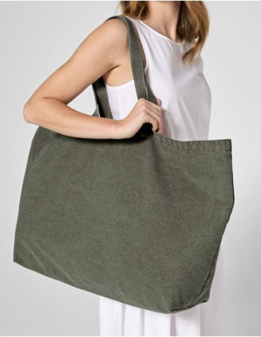 WES-W348-Garment Dyed Oversized Tote Bag